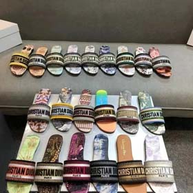 Dior 2025 new summer genuine leather letter embroidered outerwear women's slippers-2336